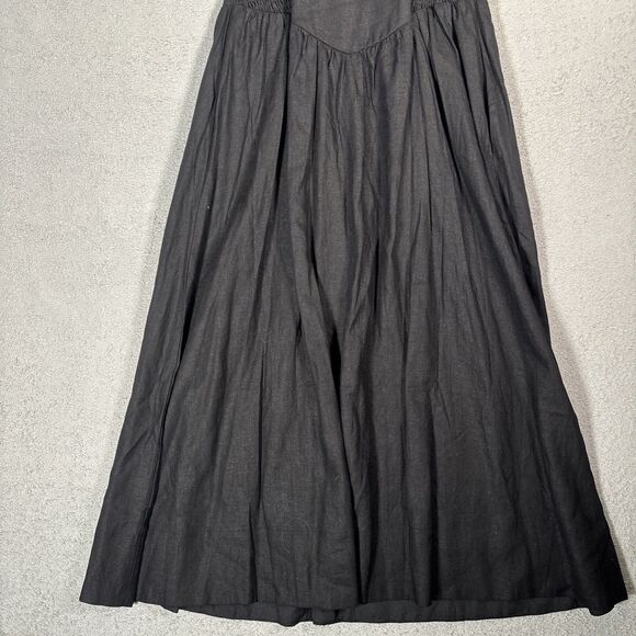 NWT House Of Harlow Sz S Black Midi Dress Linen Blend Sweetheart Bustier Bodice - Picture 16 of 16